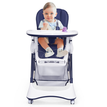 A-Shaped High Chair with 4 Lockable Wheels