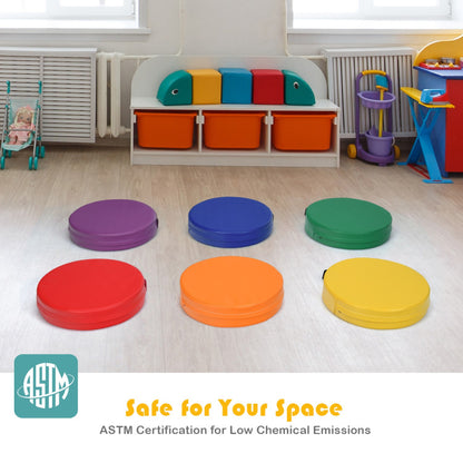 6 Pieces 15-inch Round Toddler Floor Cushions