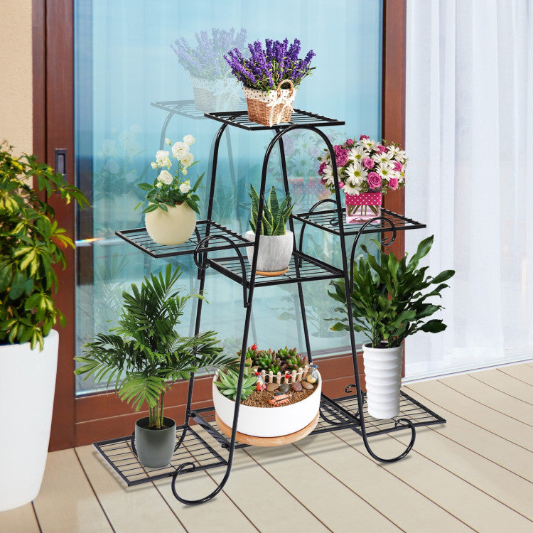 7-Tier Metal Patio Plant Stand