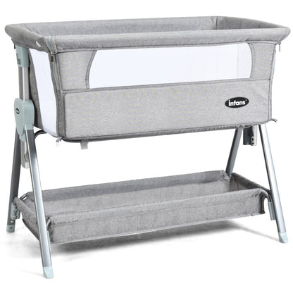 Adjustable Baby Bedside Crib with Large Storage