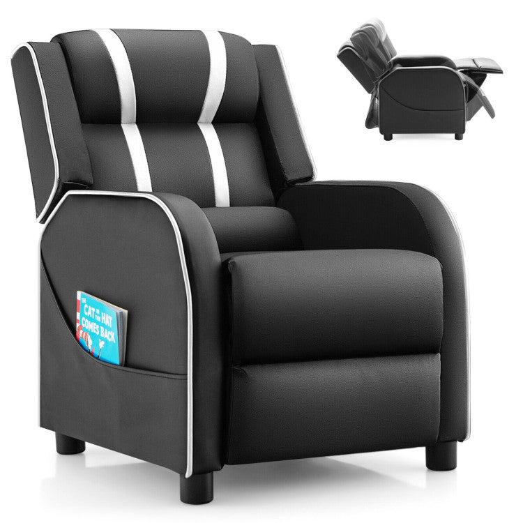 Kids Recliner Chair with Side Pockets and Footrest