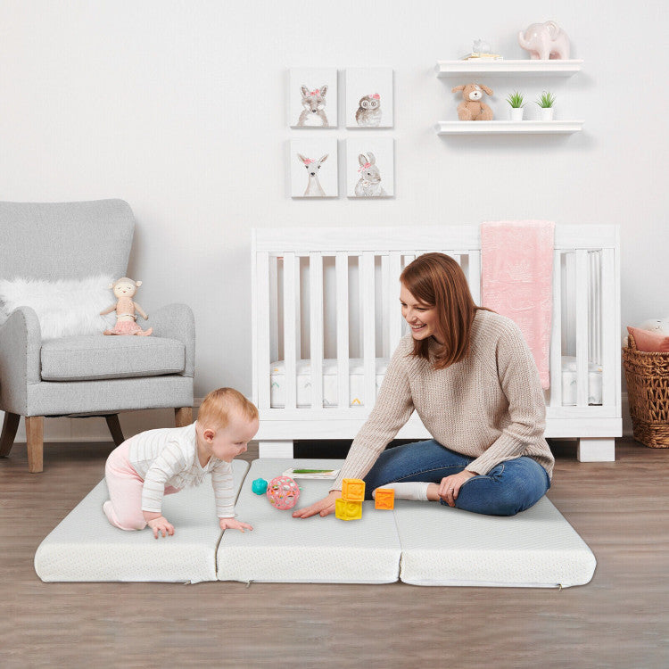 Tri-Fold Pack n Play Mattress with 3 Inch Ultra Soft Foam