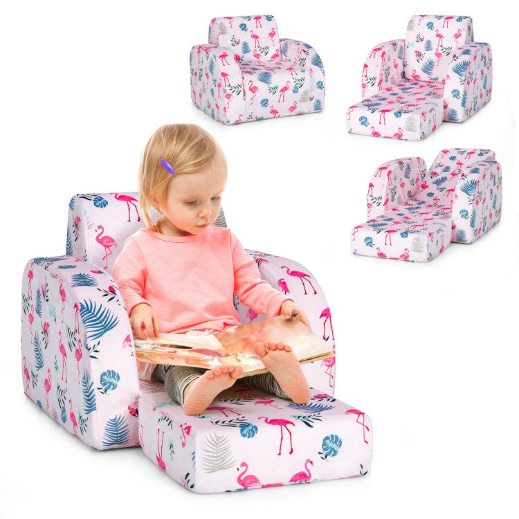 3-in-1 Convertible Kid Sofa Bed Flip-Out Lounger