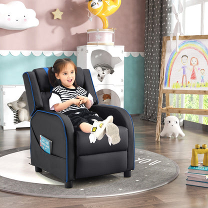 Kids Recliner Chair with Side Pockets and Footrest