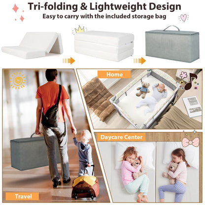 Tri-Fold Pack n Play Mattress with 3 Inch Ultra Soft Foam