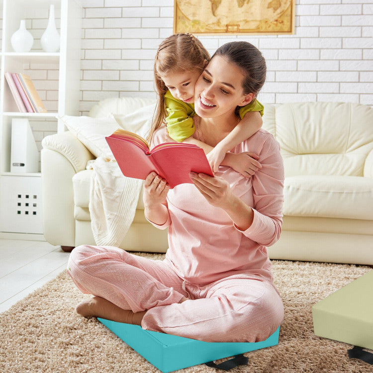 6 Pieces 15-inch Square Toddler Floor Cushions Set With Handles