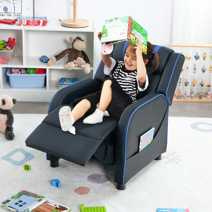 Kids Recliner Chair with Side Pockets and Footrest