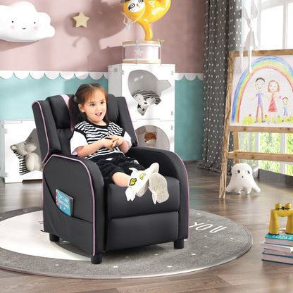 Kids Recliner Chair with Side Pockets and Footrest