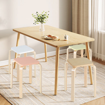 Set of 4 Stackable Stools with a Square Top and Rounded Corners