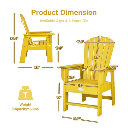 Patio Kids' Adirondack Chair with Ergonomic Backrest