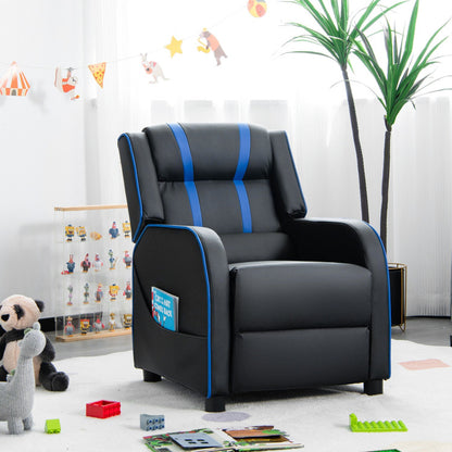 Kids Recliner Chair with Side Pockets and Footrest