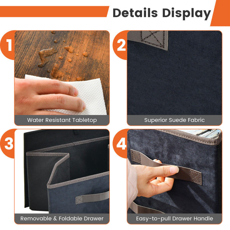 5 Drawer Storage Dresser with Fabric Bins