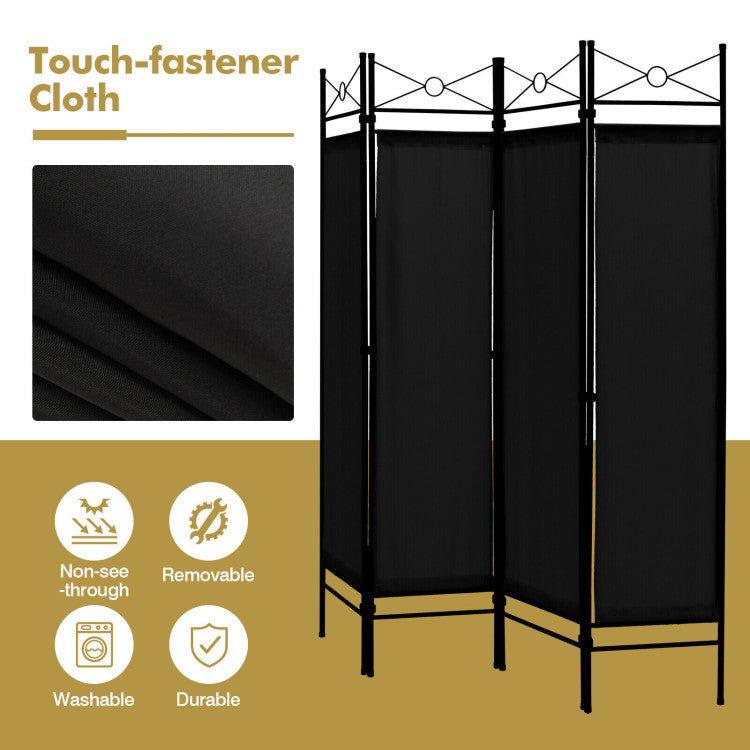 6-Feet 4-Panel Folding Freestanding Room Divider