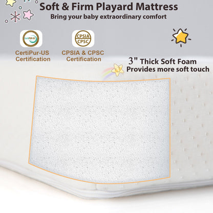 Tri-Fold Pack n Play Mattress with 3 Inch Ultra Soft Foam