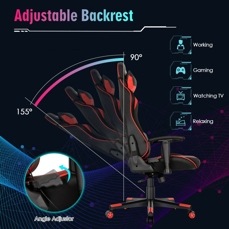 Adjustable Swivel Computer Gaming Chair with Dynamic LED Lights