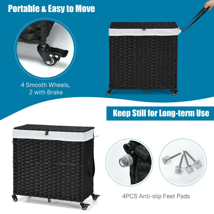 Laundry Hamper with Wheels and Lid
