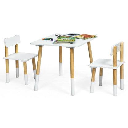 Kids Wooden Table and 2 Chairs Set