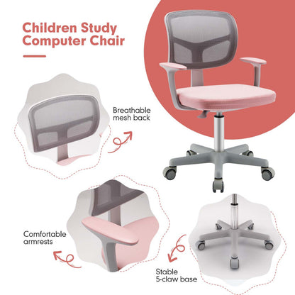 Adjustable Desk Chair with Auto-Brake Casters for Kids