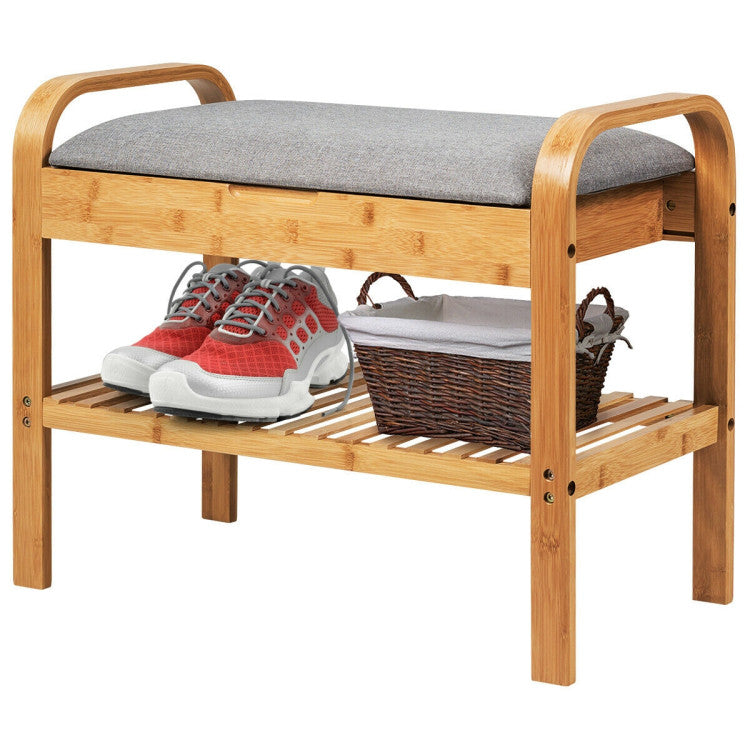 Shoe Rack Bench with Storage Shelf