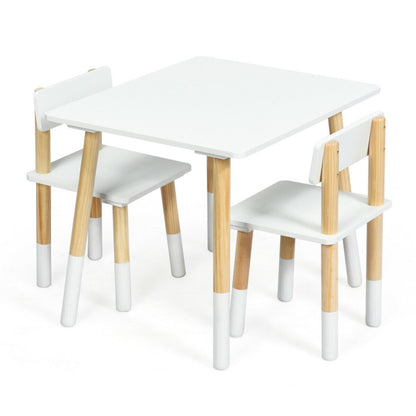 Kids Wooden Table and 2 Chairs Set