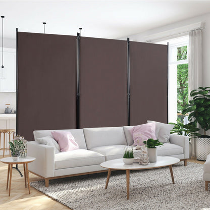 6 Feet 3 Panel Room Divider with Durable Hinges and Steel Base