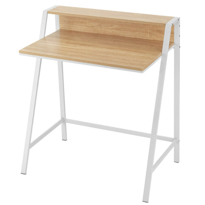 2 Tier Small Computer Desk with Sturdy Frame for Small Place