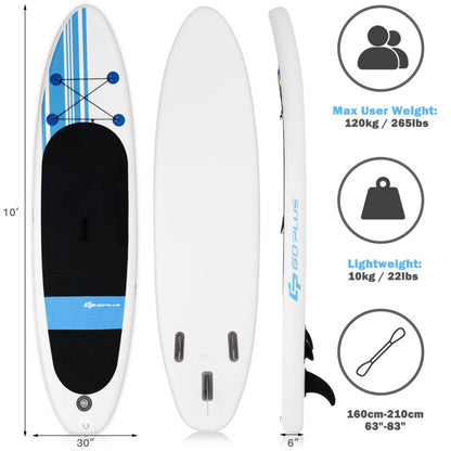 10 Feet Inflatable Stand-Up Paddle Board with Carry Bag