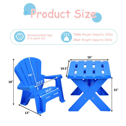 3-Piece Plastic Children's Play Table Chair Set