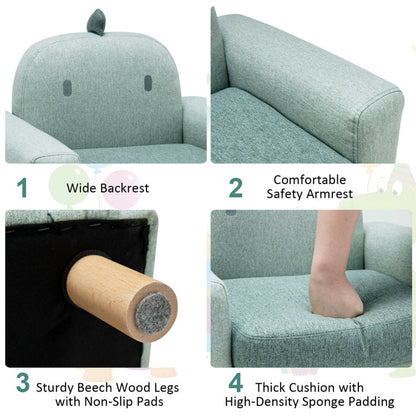 Kids Sofa with Armrest and Thick Cushion