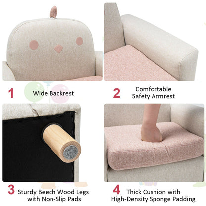 Kids Sofa with Armrest and Thick Cushion