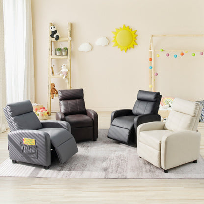 Ergonomic PU Leather Kids Recliner Lounge Sofa for the 3–12 Age Group