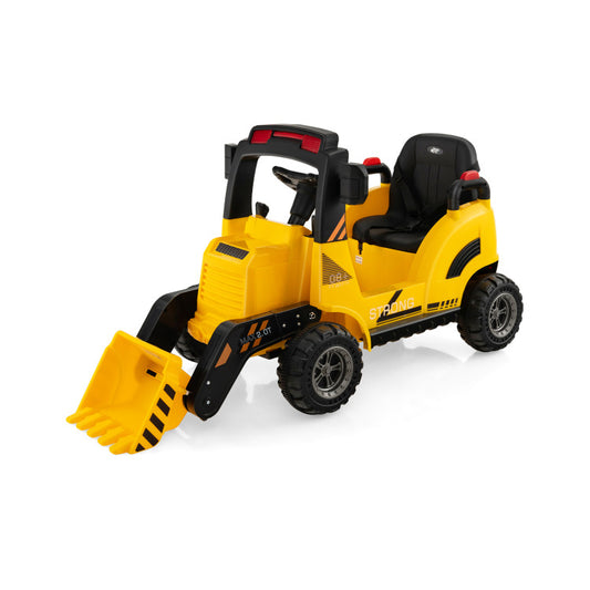 12V Kids Ride-On Construction Tractor with Electric Adjustable Bucket