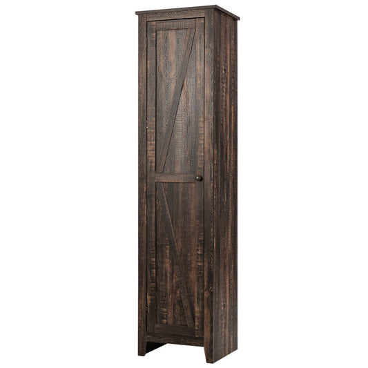 Linen Tower Bathroom Storage Cabinet Tall Slim Side Organizer with Shelf