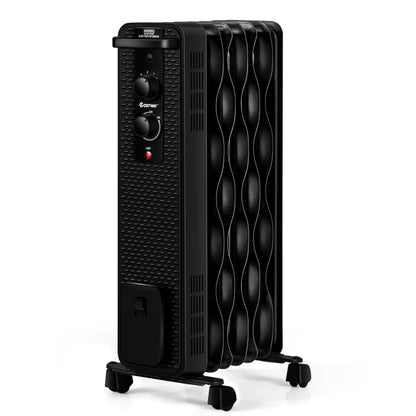 1500 W Oil-Filled Heater Portable Radiator Space Heater with Adjustable Thermostat