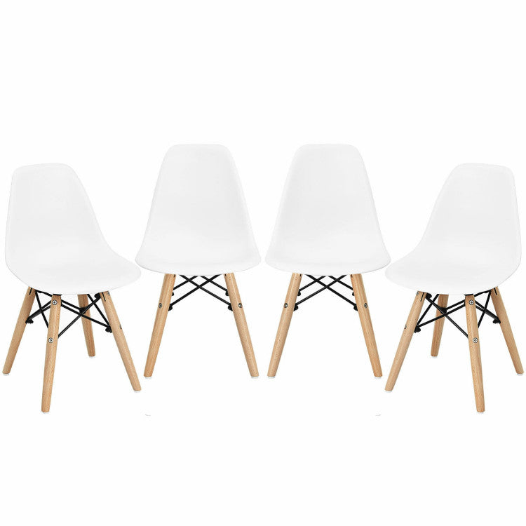 4 Piece Medieval Style Children's Chair Set with Wood Legs