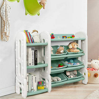 Kids Toy Storage Organizer with Bins and Multi-Layer Shelf for Bedroom Playroom