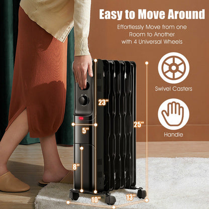 1500W Portable Space Heater with Adjustable Thermostat