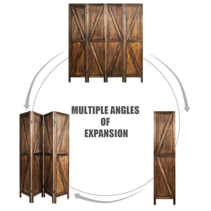 4 Panel Folding Wooden Room Divider