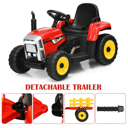 12V Ride-on Tractor with 3-Gear-Shift Ground Loader for Kids 3+ Years Old