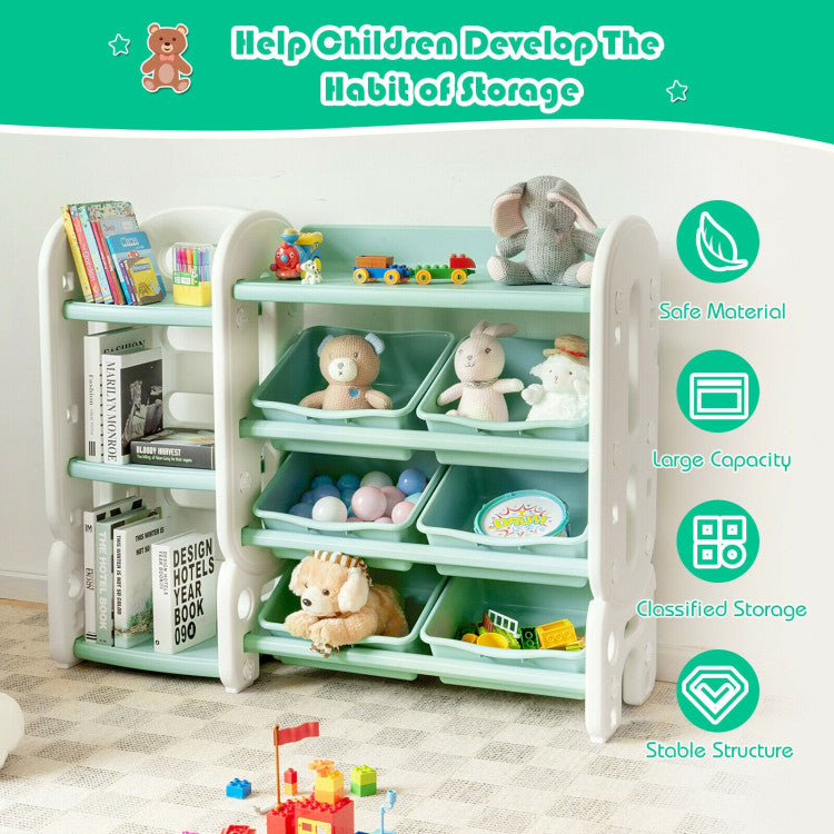 Kids Toy Storage Organizer with Bins and Multi-Layer Shelf for Bedroom Playroom