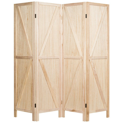 4 Panel Folding Wooden Room Divider