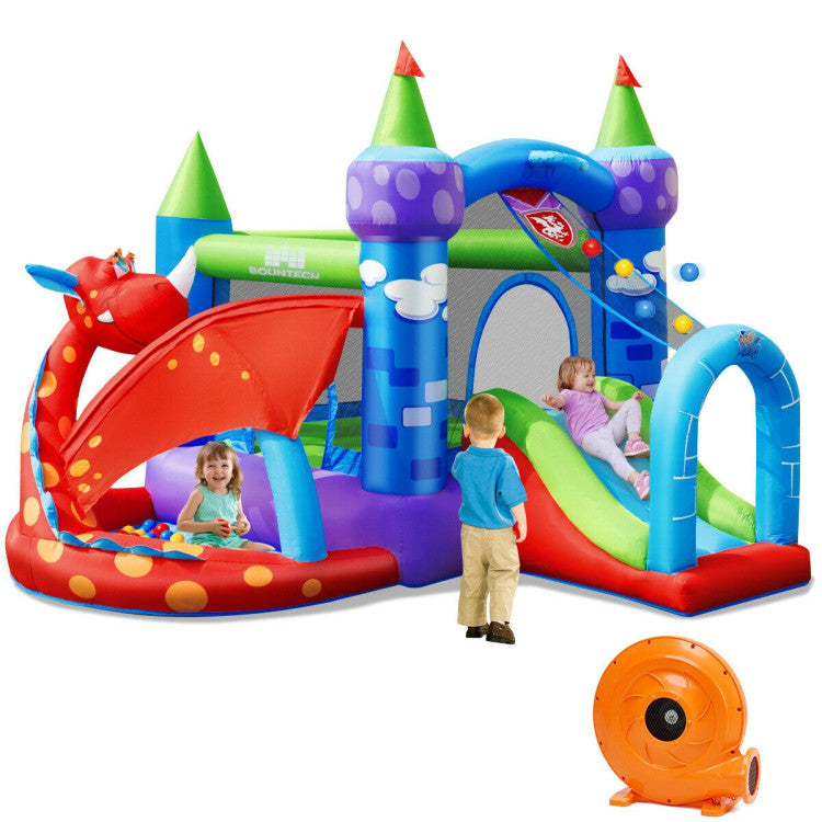 Kids Inflatable Bounce House Dragon Jumping Slide Bouncer Castle