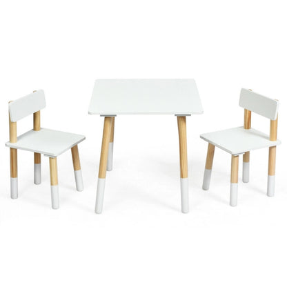 Kids Wooden Table and 2 Chairs Set