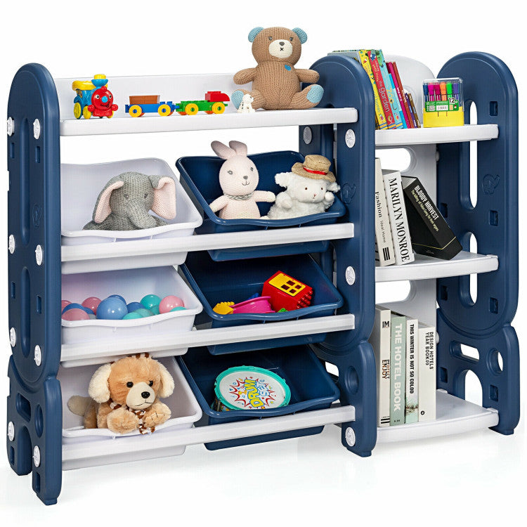 Kids Toy Storage Organizer with Bins and Multi-Layer Shelf for Bedroom Playroom