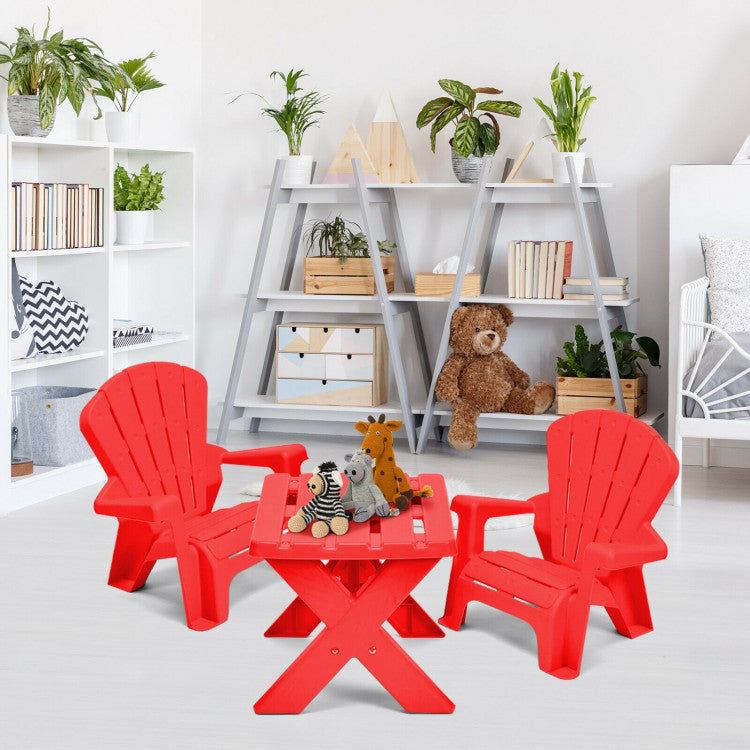 3-Piece Plastic Children's Play Table Chair Set