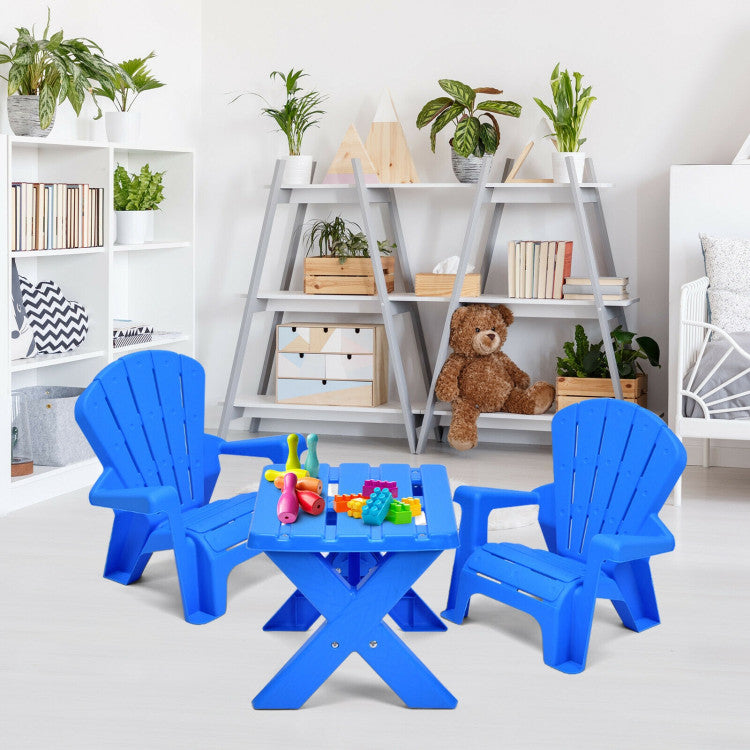 3-Piece Plastic Children's Play Table Chair Set