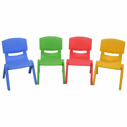 4-pack of Colorful Stackable Plastic Children's Chairs
