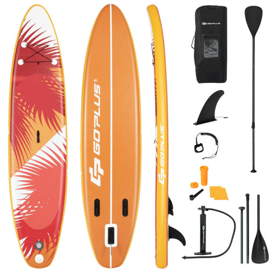 10.5ft Inflatable Stand-up Board With Aluminum Paddle Pump