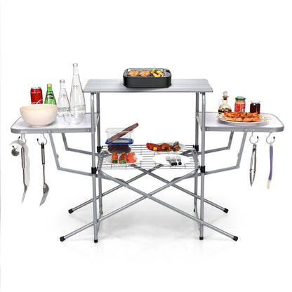 Foldable Outdoor BBQ Table Grilling Stand