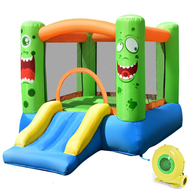 Inflatable Bounce House Kids Playhouse with Slider